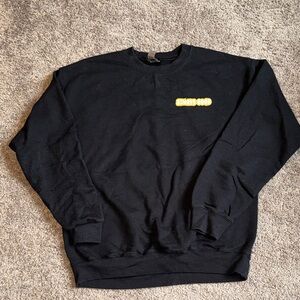 Gildan Black Crewneck Sweater with Yellow Accent